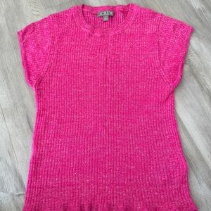 J-Crew Pink Crewneck Top (Merino-Linen Blend)